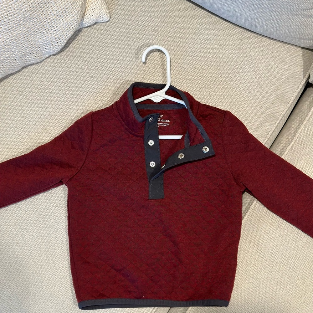 Boys vineyard vines burgundy pullover 2T